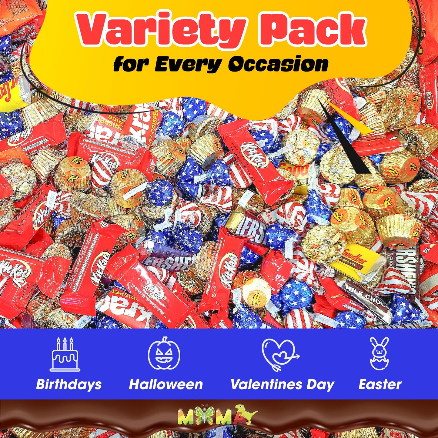 Assorted Easter Chocolate Candy Mix - 4lb Chocolate Candy Variety Pack - Bulk Treats Individually Wrapped for Party Favors, Dessert Tables & More