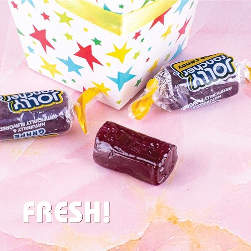 Jolly Rancher Hard Candy -Fruit Flavors - Made with Real Fruit Juice - Gluten-Free - Perfect for Snacking and Sharing - Ideal for Candy Bowls, Dessert Tables, Parties, Halloween and More - Individually Wrapped - 3lb Bag Grape