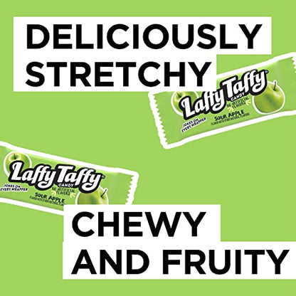 Laffy Taffy - Laffy Taffy - Gluten-Free - Perfect for Snacking and Sharing - Ideal for Candy Bowls, Dessert Tables, Parties, Halloween and More - Individually Wrapped Sour Apple Green Apple